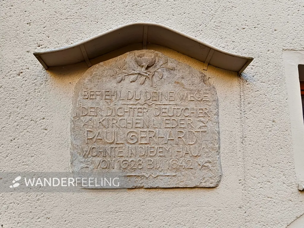 202503170-41 - Gedenktafel am Wohnhaus von Paul Gerhardt in Lutherstadt Wittenberg, Anhalt-Dessau-Wittenberg, Sachsen-Anhalt, Deutschland