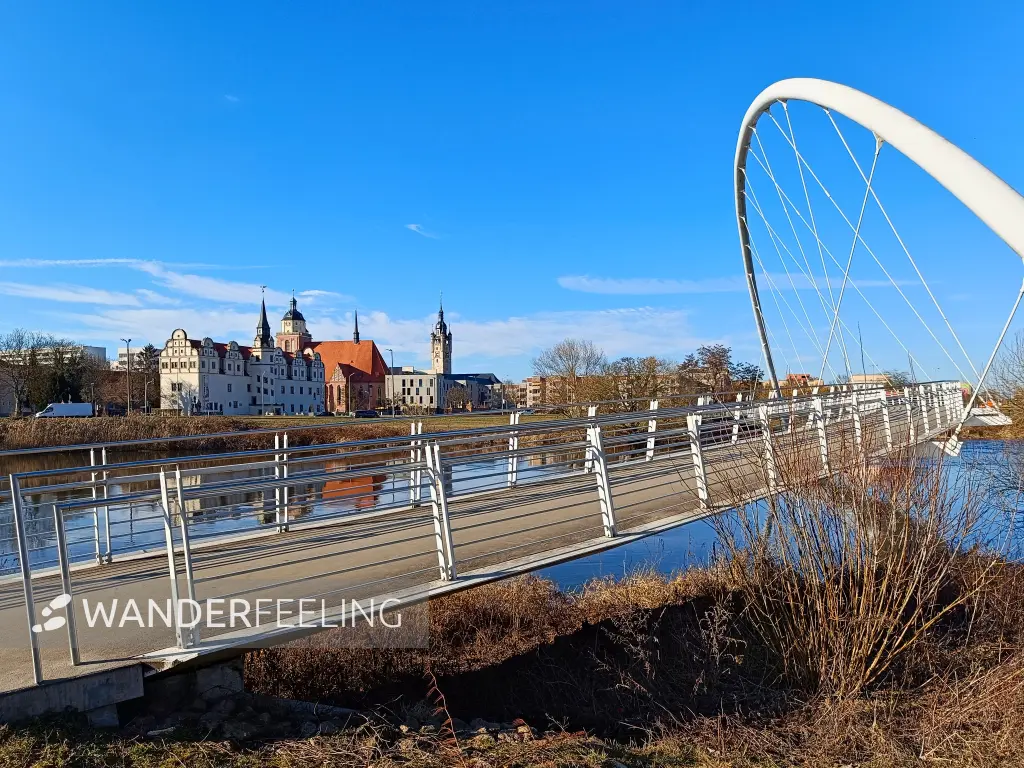 202603030-21 - Johannbau, Marienkirche und Tiergartenbrücke in Dessau, Anhalt-Dessau-Wittenberg, Sachsen-Anhalt, Deutschland
