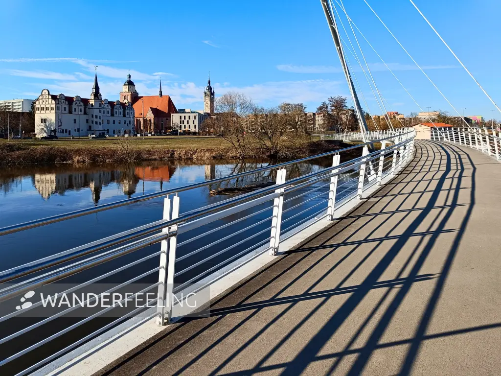 202603030-22 - Johannbau, Marienkirche und Tiergartenbrücke in Dessau, Anhalt-Dessau-Wittenberg, Sachsen-Anhalt, Deutschland
