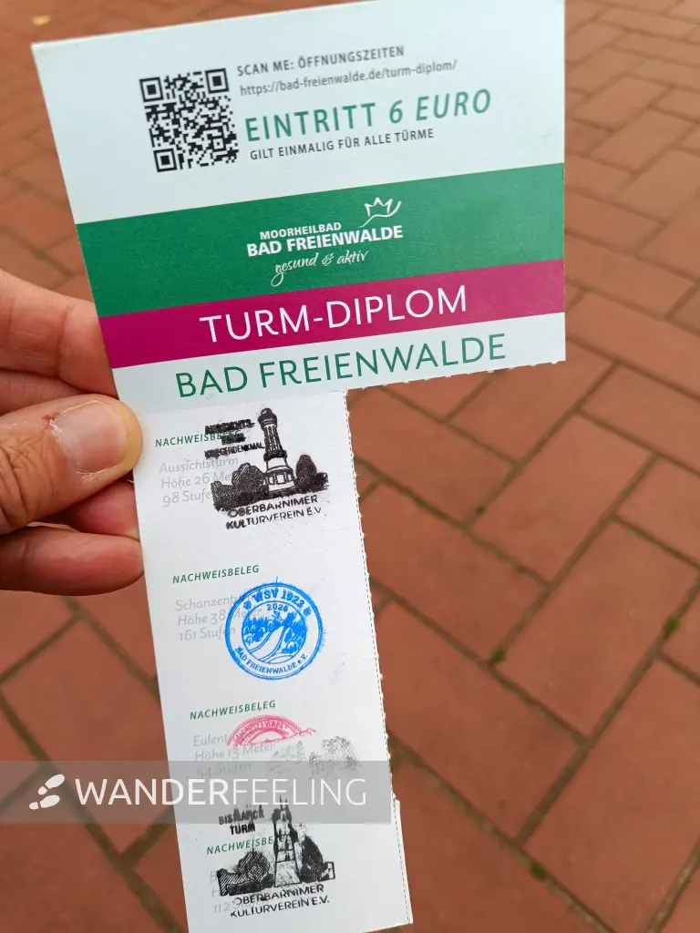 202609190-25 - Stempelkarte des Turmwanderweges bei Bad Freienwalde, Seenland Oder-Spree, Brandenburg, Deutschland