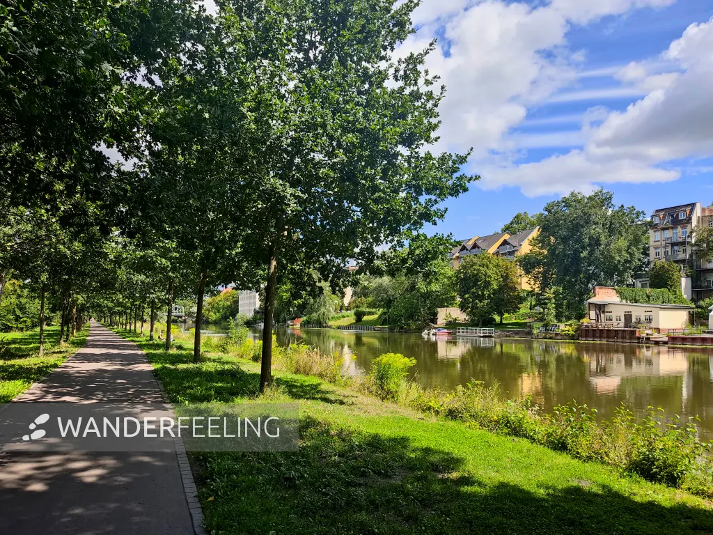202308090-13 - Weg an der Saale in Halle, Sachsen-Anhalt, Deutschland