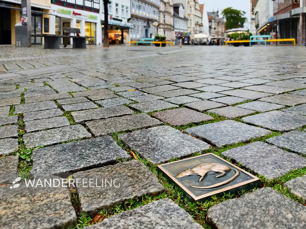 202308151-25 - Wegmarkierung in Hameln, Weserbergland, Niedersachsen, Deutschland