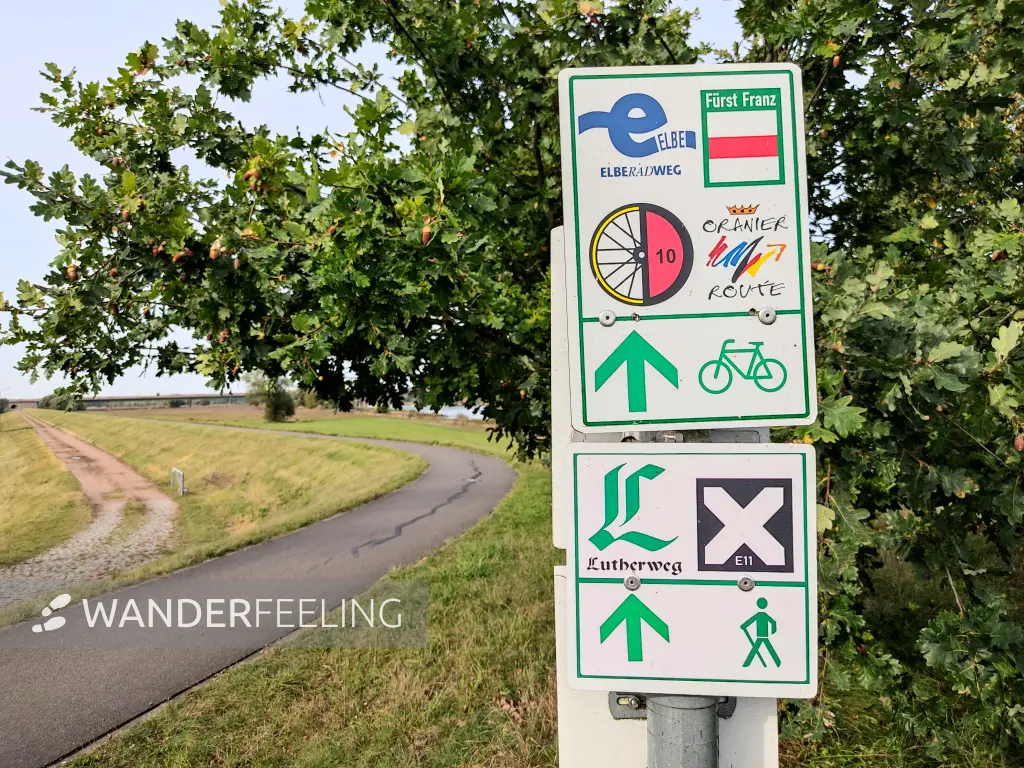 202310110-27 - Wegweiser bei Vockerode, Anhalt-Dessau-Wittenberg, Sachen-Anhalt, Deutschland