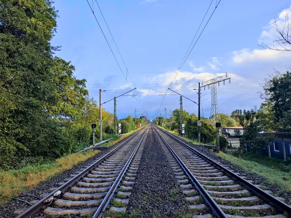 202310140-03 - Bahngleise bei Bergholz, Potsdam, Brandenburg, Deutschland