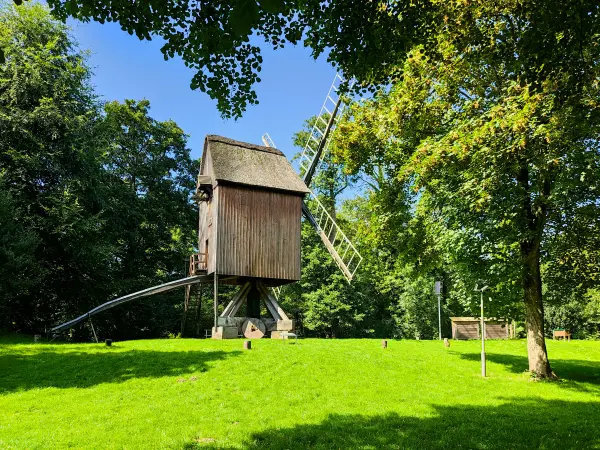 202308220-20 - Bockwindmühle auf der Museumsinsel in Stade, Niedersachsen, Deutschland