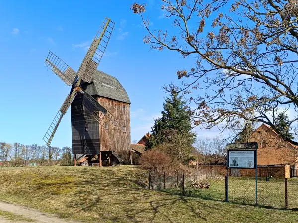 202603120-12 - Bockwindmühle in Mützel, Elbe-Börde-Heide, Sachsen-Anhalt, Deutschland