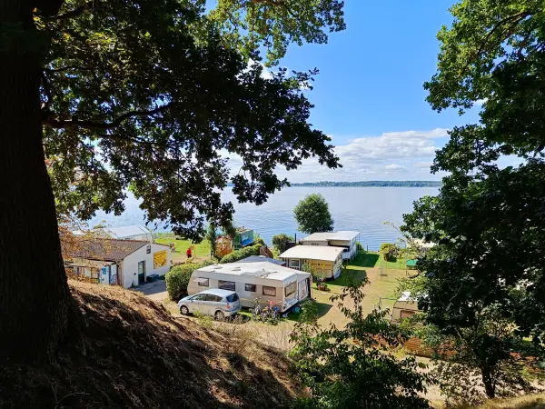 202508260-17 - Campingplatz am Plauer See auf der Insel Werder bei Alt Schwerin, Mecklenburgische Seenplatte, Mecklenburg-Vorpommern, Deutschland