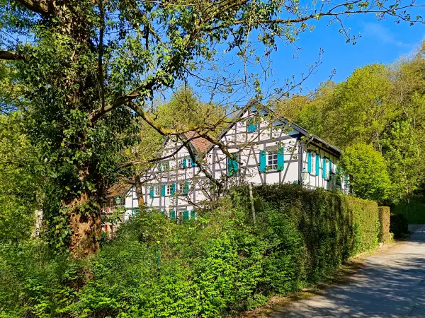 202604230-18 - Fachwerkhäuser im Düsseltal, Bergisches Land, Nordrhein-Westfalen, Deutschland