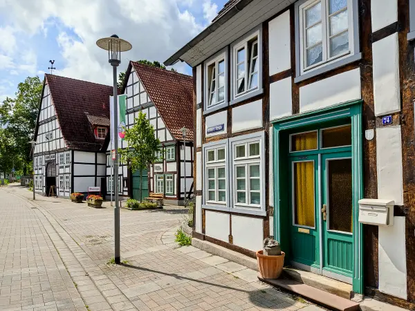 202308150-10 - Fachwerkhäuser in Lügde, Weserbergland, Nordrhein-Westfalen, Deutschland