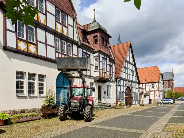 202308150-14 - Fachwerkhäuser in Lügde, Weserbergland, Nordrhein-Westfalen, Deutschland