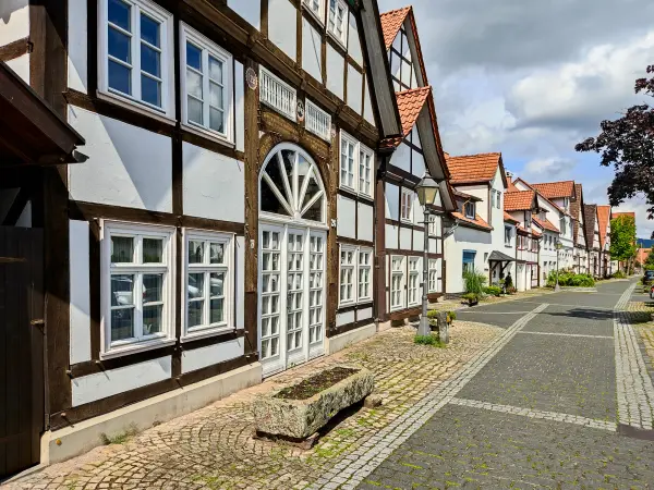 202308150-16 - Fachwerkhäuser in Lügde, Weserbergland, Nordrhein-Westfalen, Deutschland