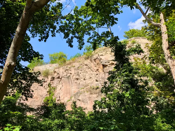 202308090-43 - Heinrich-Heine-Felsen an der Saale in Halle, Sachsen-Anhalt, Deutschland