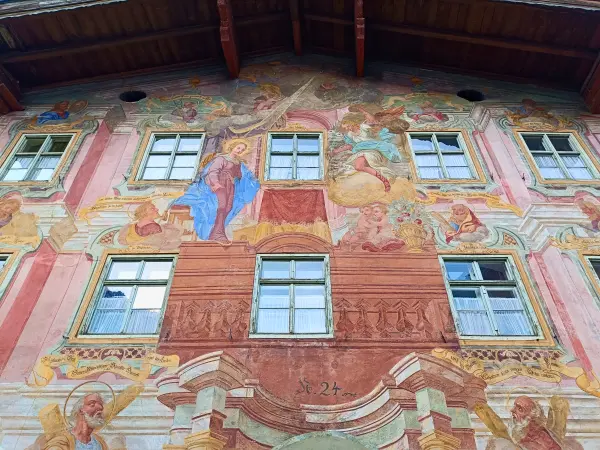 202409220-02 - Lüftlmalerei in Mittenwald, Oberbayern, Bayern, Deutschland