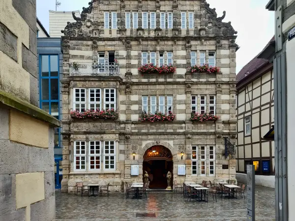202308151-20 - Rattenfängerhaus in Hameln, Weserbergland, Niedersachsen, Deutschland
