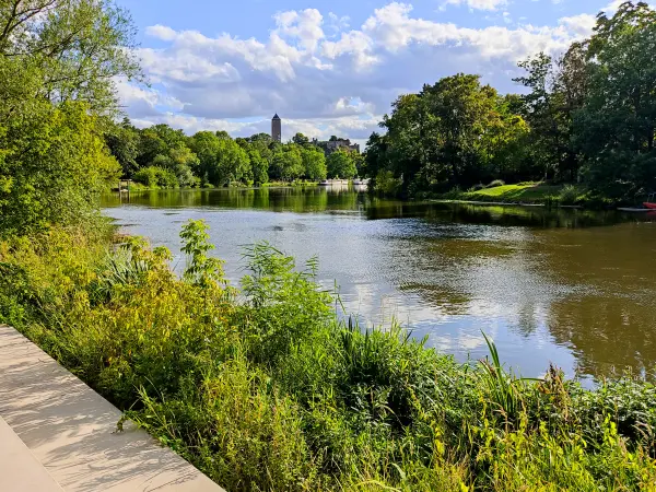 202308090-54 - Saale in Halle, Sachsen-Anhalt, Deutschland