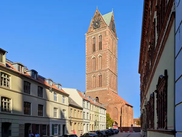202309060-30 - St.-Marien-Kirchturm in Wismar, Mecklenburgische Ostseeküste, Mecklenburg-Vorpommern, Deutschland