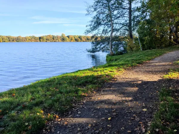 202310300-14 - Uferweg am Tiefwarensee bei Waren, Mecklenburgische Seenplatte, Mecklenburg-Vorpommern, Deutschland