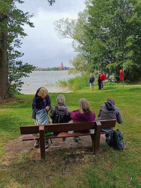 202609050-18 - Wandergruppe am Ruppiner See bei Neuruppin, Ruppiner Seenland, Brandenburg, Deutschland