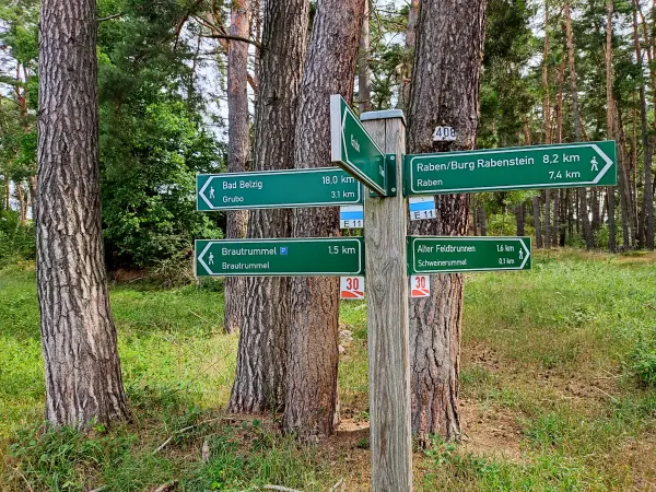 202308050-06 - Wegweiser bei Grubo, Fläming, Brandenburg, Deutschland