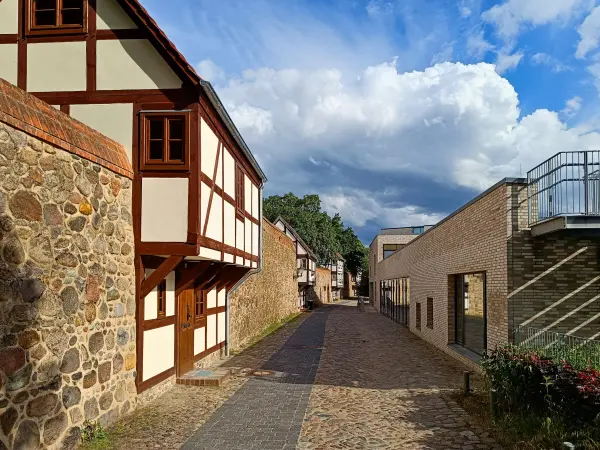 202606100-03 - Wiekhäuser und Stadtmauer in Neubrandenburg, Mecklenburgische Seenplatte, Mecklenburg-Vorpommern, Deutschland