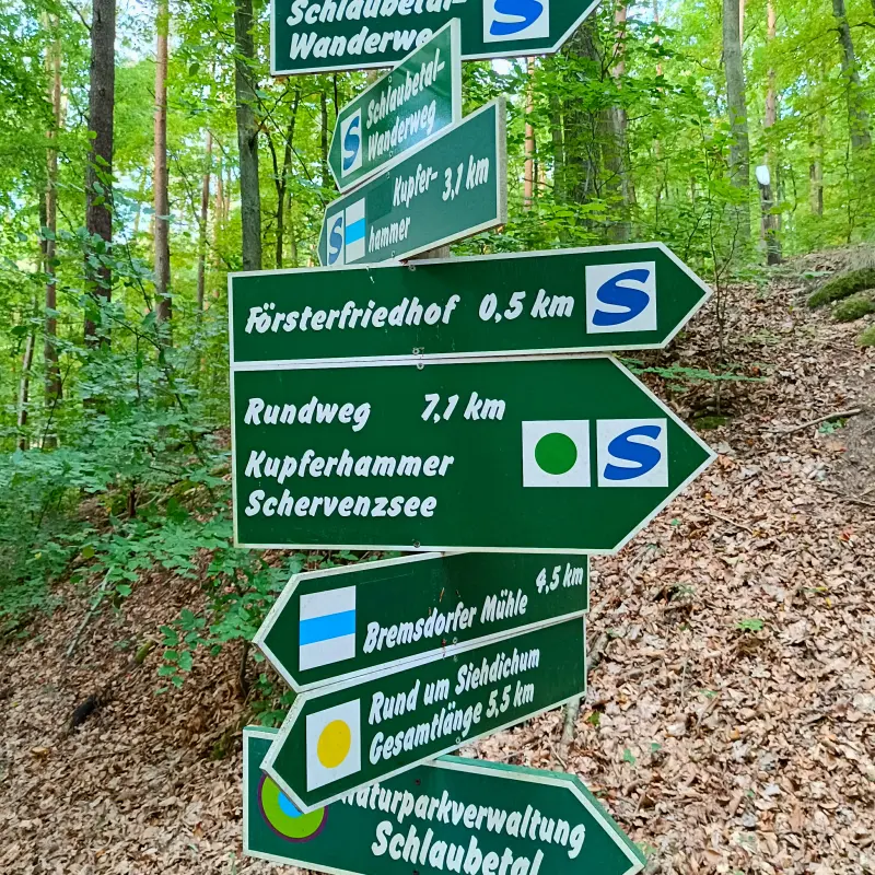 Wegweiser im Schlaubetal